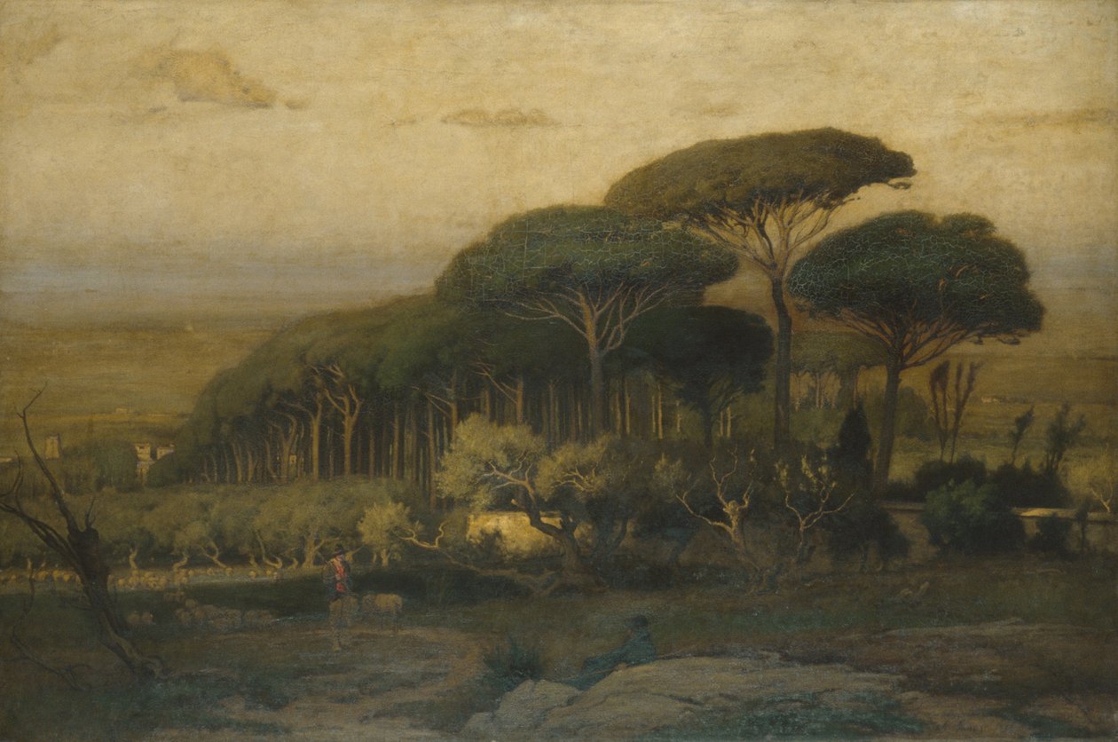 Borový háj vily Barberini, 1876 od George Snr. Inness