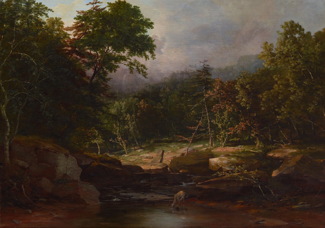 Potok v horách, kolem roku 1850 (olej na plátně) od George Snr. Inness