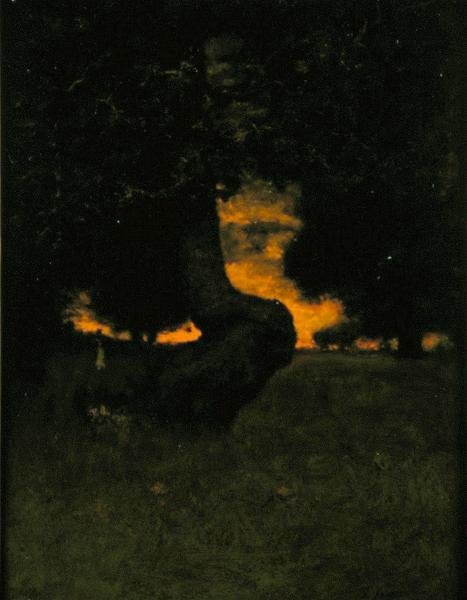 Západ slunce, cca 1889 (olej na palubě) od George Snr. Inness