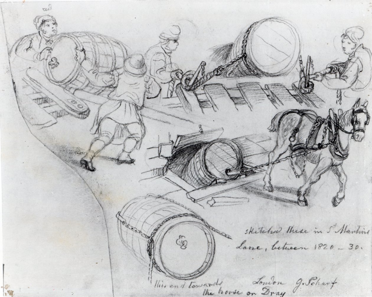 Draymen and Horse, c.1820-30 od George Snr Scharf