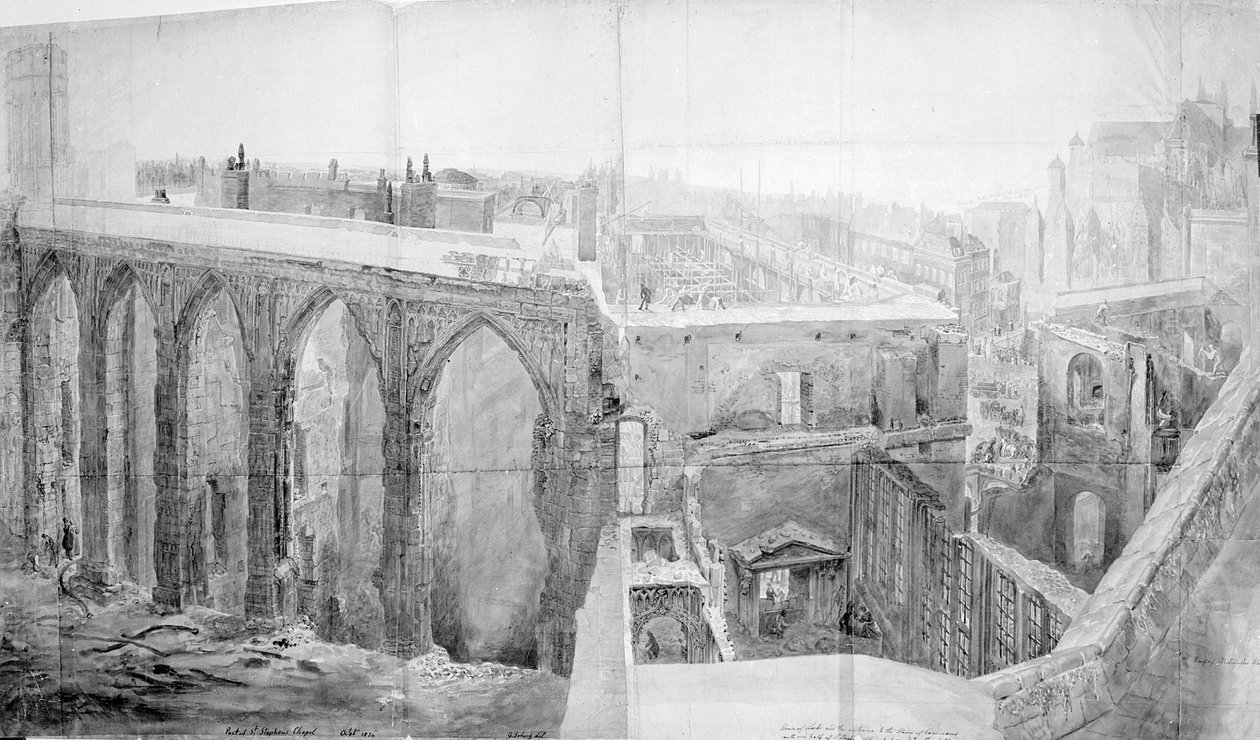 Štěpána, Sněmovna lordů po požáru, 1834 od George Snr Scharf