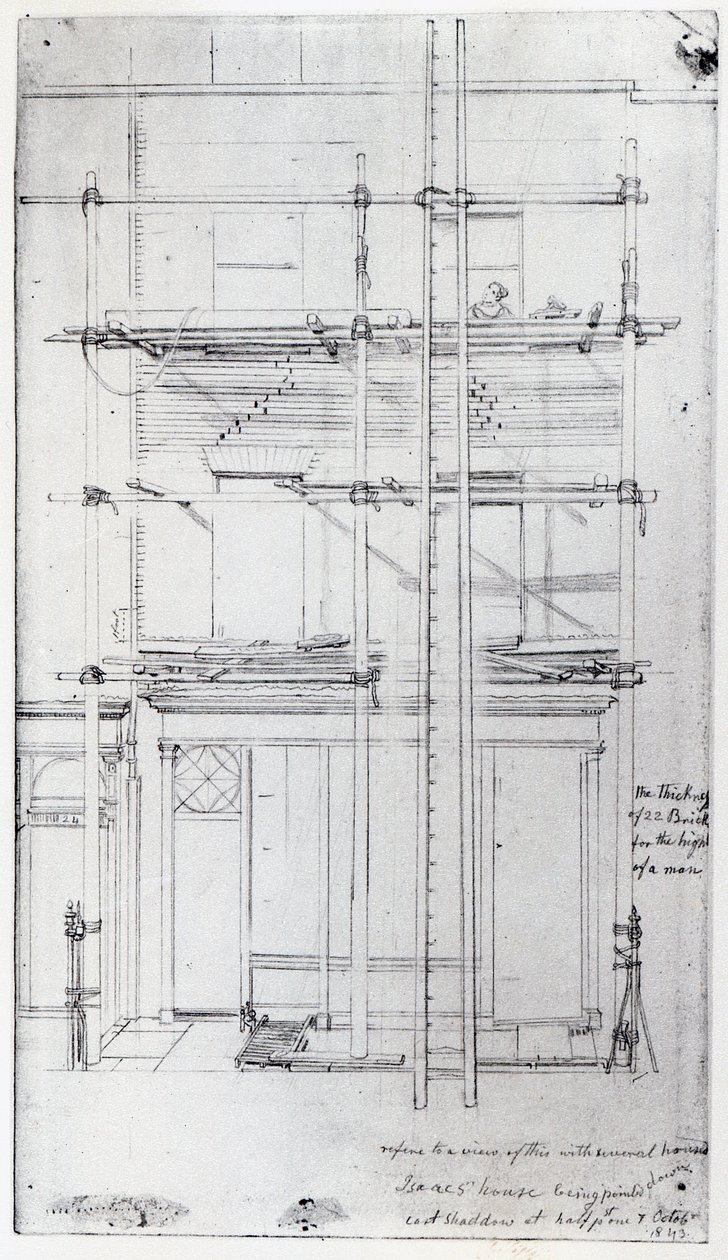 Malování exteriéru Issacova domu, 1843 od George Snr Scharf