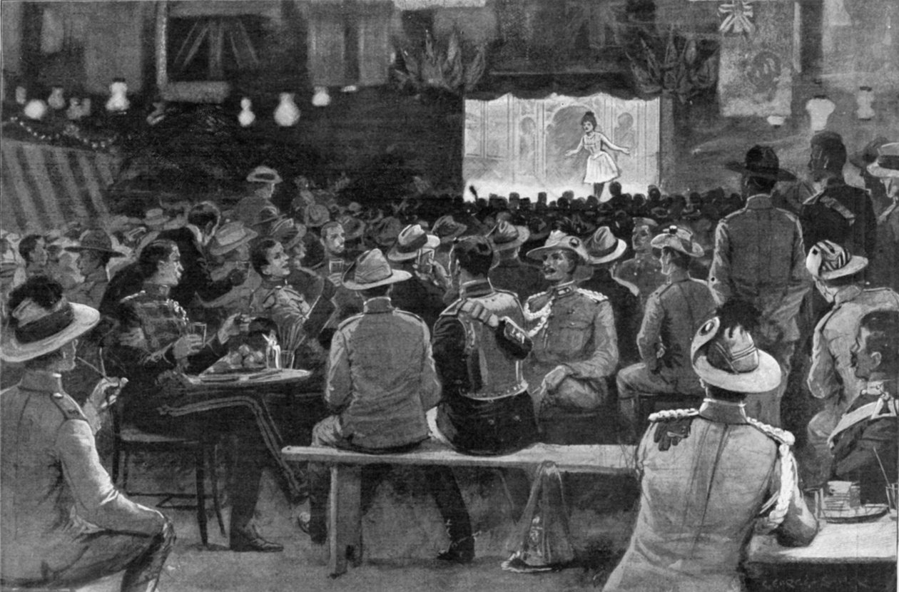 The Entertainment of Colonials v podání The Royal Horse Guards v Albany Street Barracks, ilustrace z 