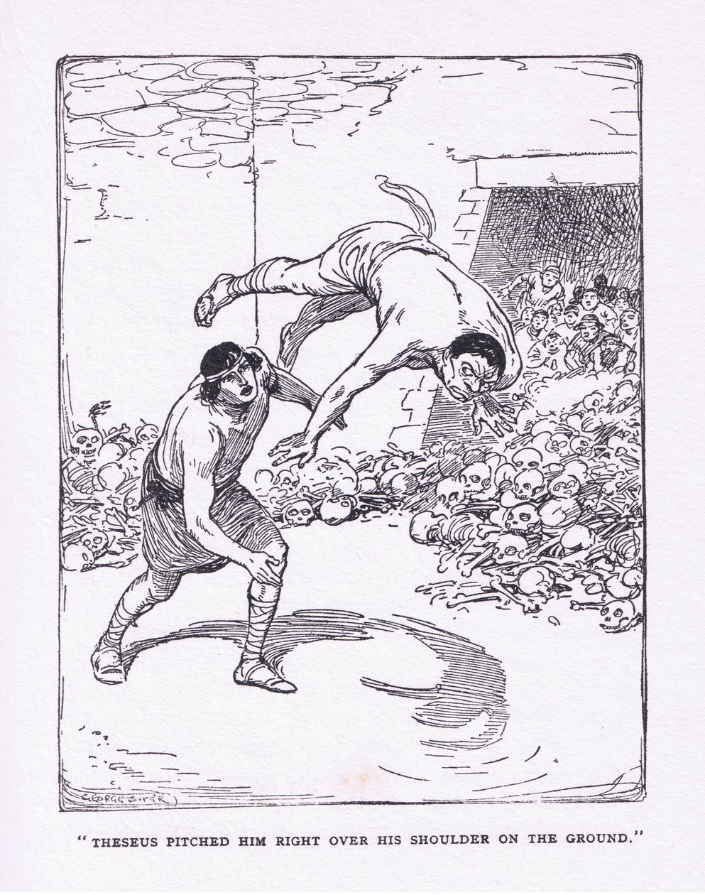 Moře ho položilo přímo přes rameno na zem, z The Heroes vydané Georgem Allenem a Unwinem 1929 od George Soper