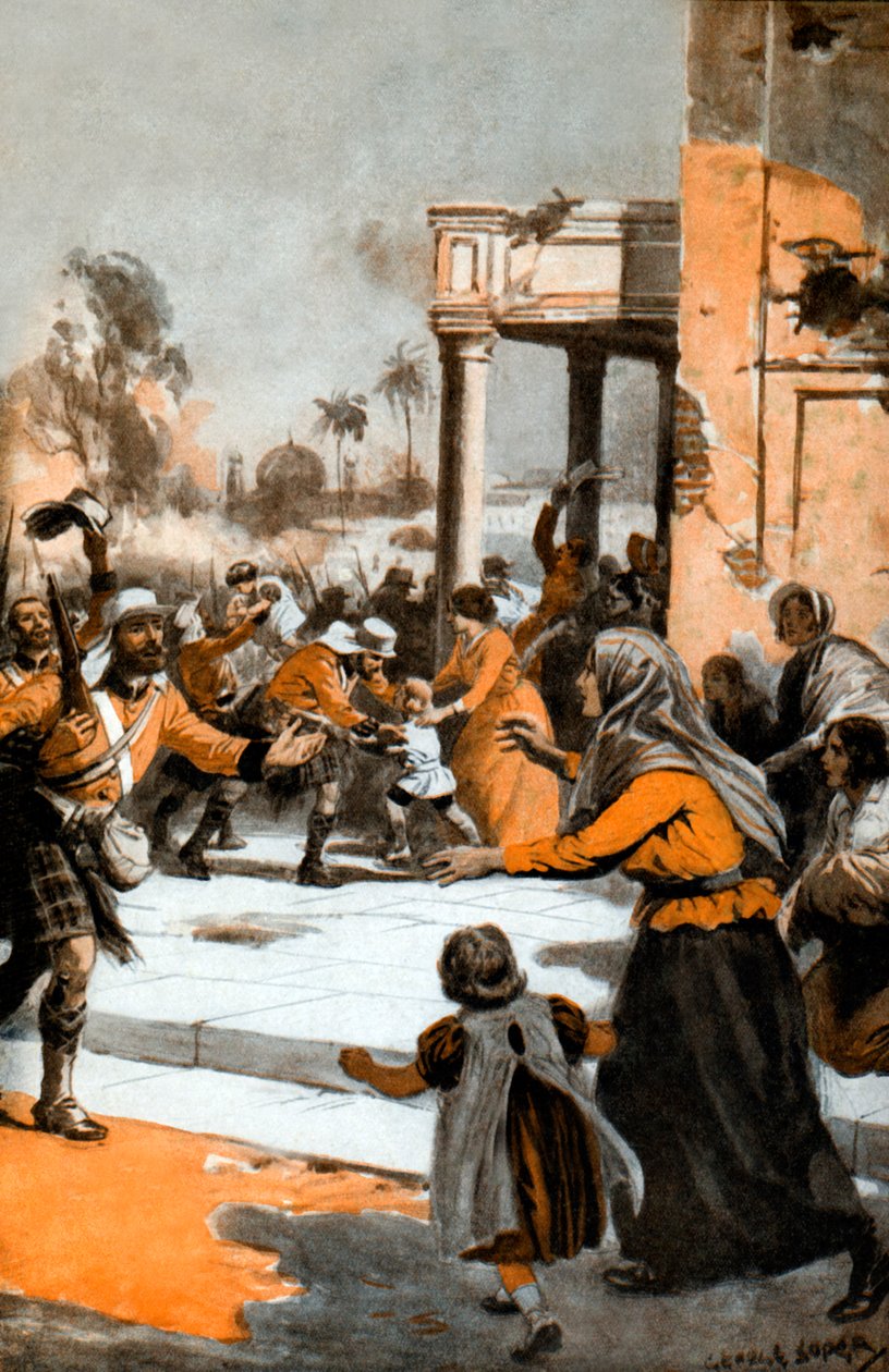 lHighlanders v reliéfu Lucknow od George Soper