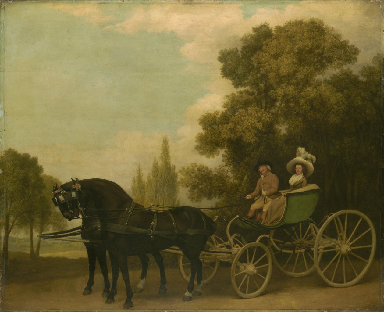 Gentleman, který řídí dámu ve Phaetonu, 1787 od George Stubbs