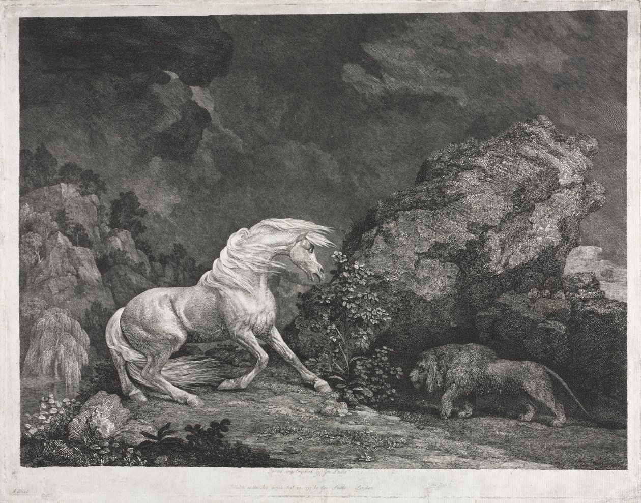 Kůň vystrašený lvem, 1777. od George Stubbs