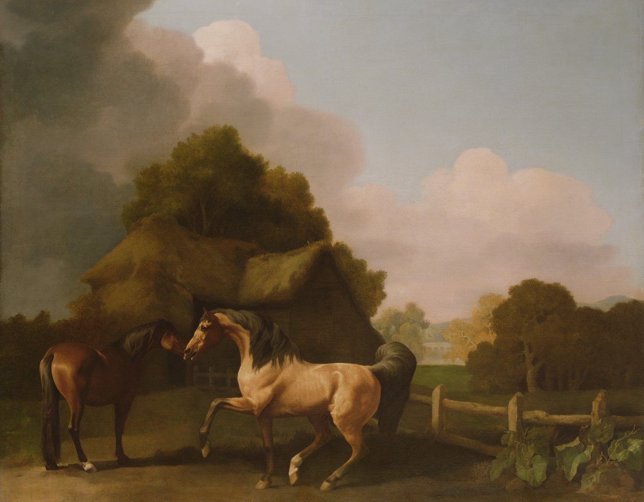 Roan hřebec a hnědá klisna od George Stubbs