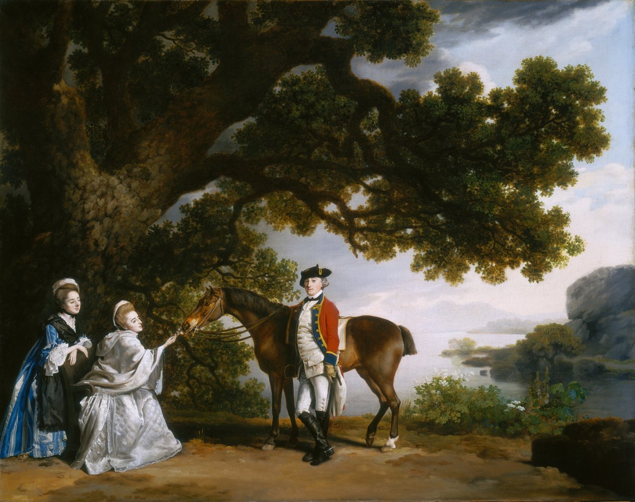 Kapitán Samuel Sharpe Pocklington se svou manželkou Pleasance a možná i sestrou Frances, 1769. od George Stubbs