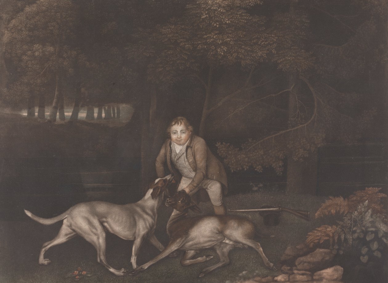 [Freeman, strážce hraběte z Clarendonu, se psem a zraněnou laní]: znovu vydáno po Stubbsově smrti s názvem: Death of the Doe od George Stubbs