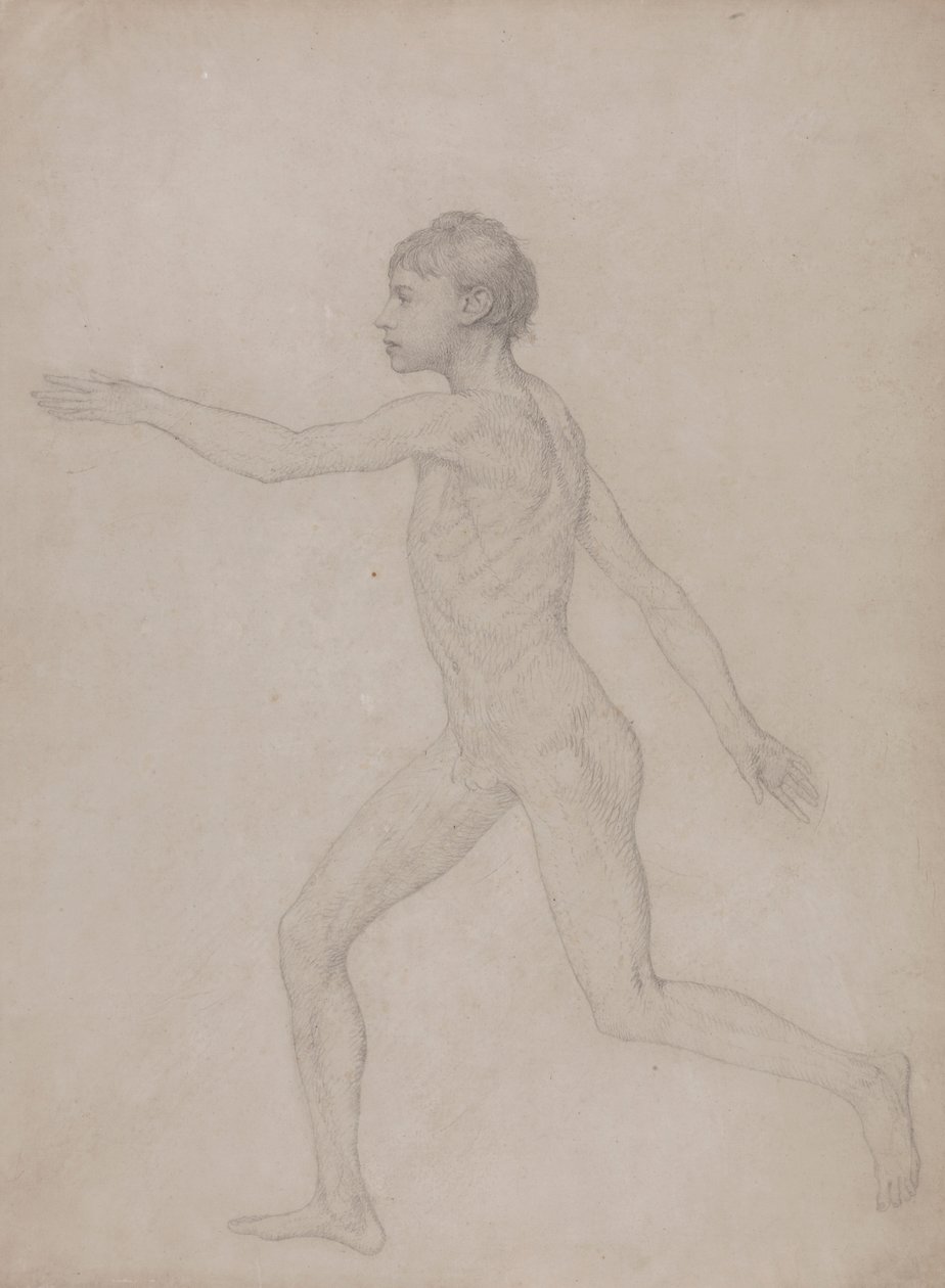 Lidská postava, boční pohled (předběžný návrh pro závěrečnou studii pro tabulku VIII) od George Stubbs