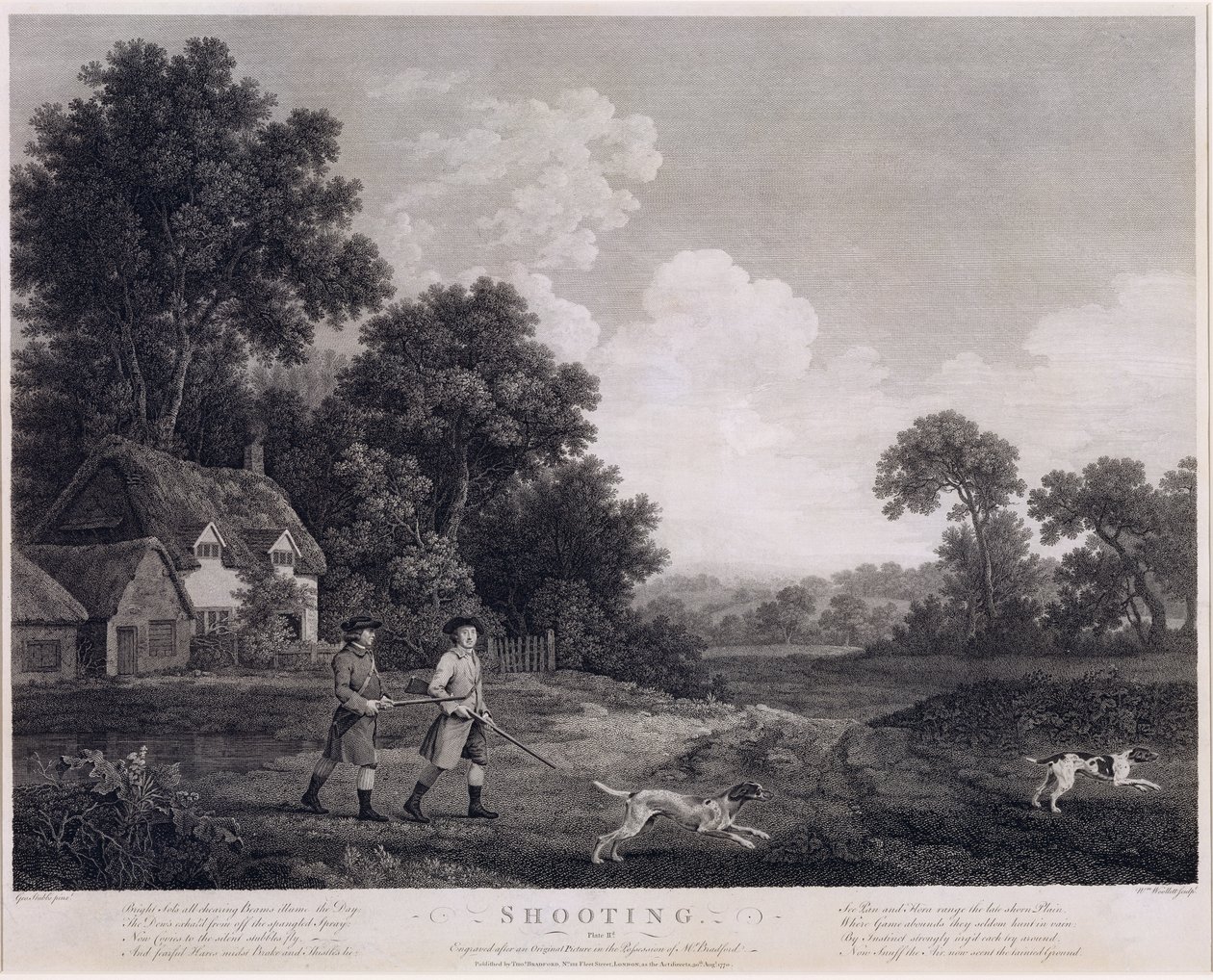Střelba, deska 2, vyryl William Woollett (1735-85) 1770 (rytina a lept v pátém státě) od George Stubbs