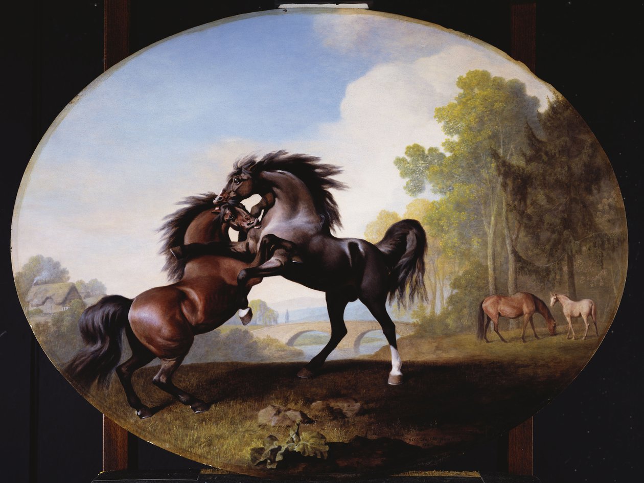 Bitva hřebců, 1781 od George Stubbs