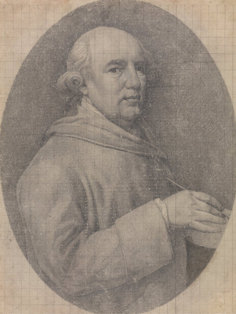 Studie k autoportrétu ve smaltu od George Stubbs