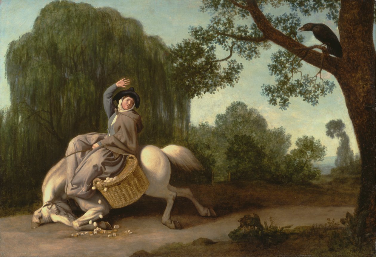 Farmářova žena a havran od George Stubbs