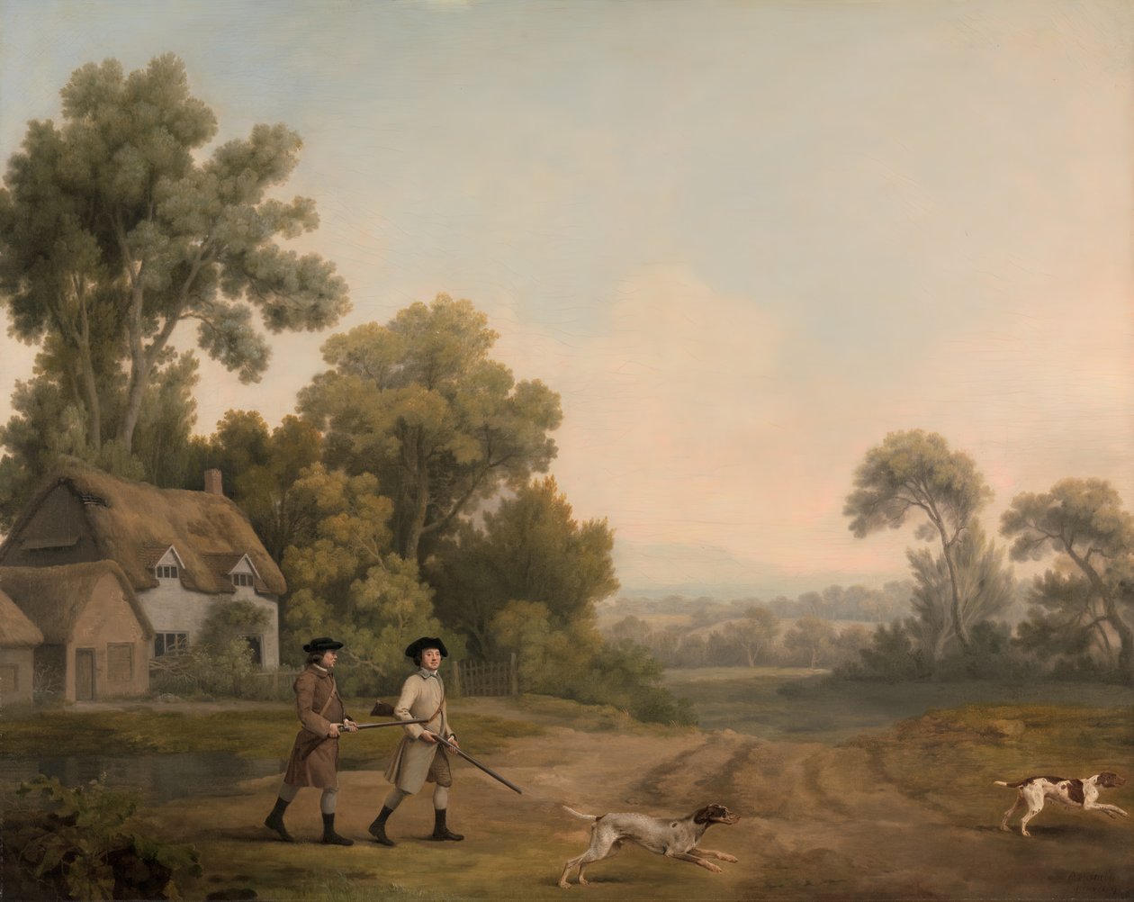 Dva pánové jdou střílet, dva střílejí, 1768. od George Stubbs