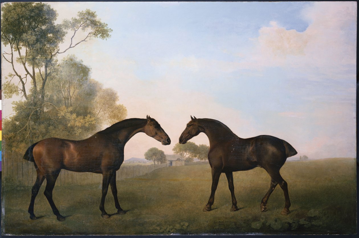 Dva lovci venku v trávě od George Stubbs