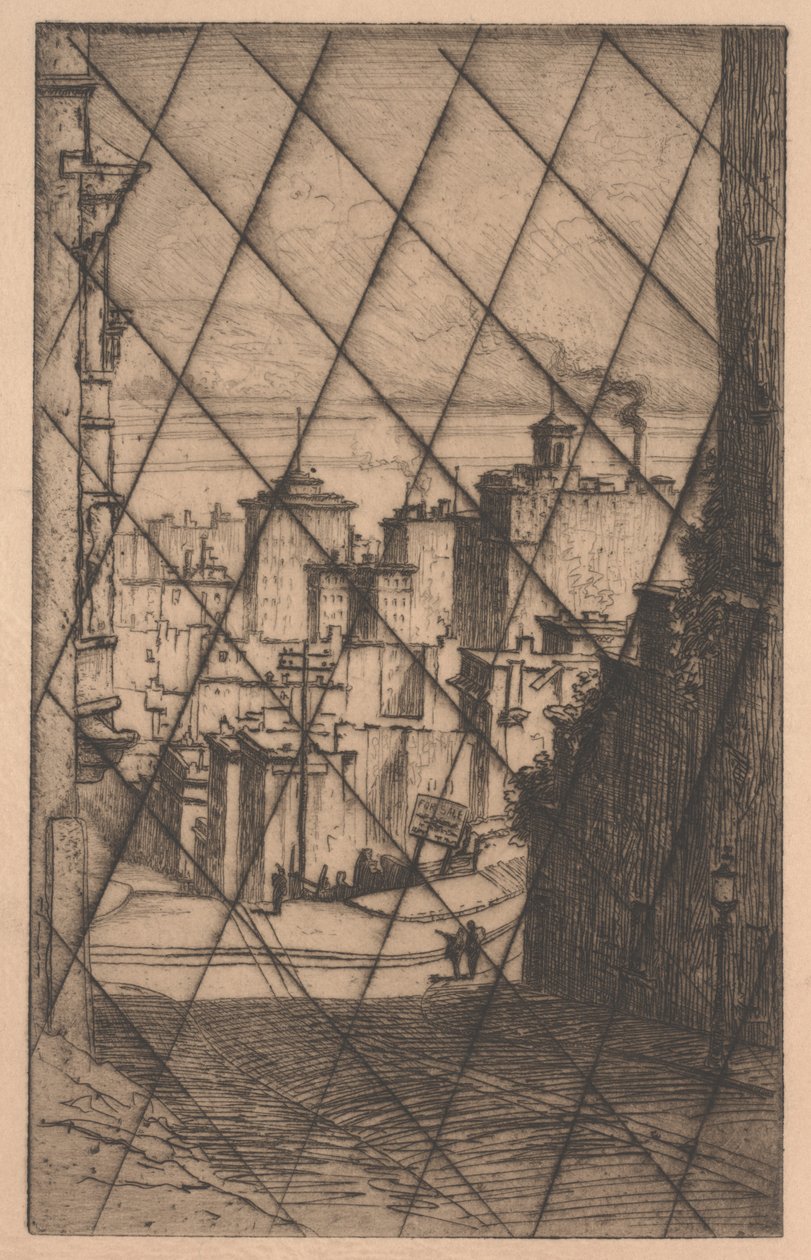 V San Franciscu (zrušená deska), kolem roku 1911 (mezzotinta) od George Taylor Plowman