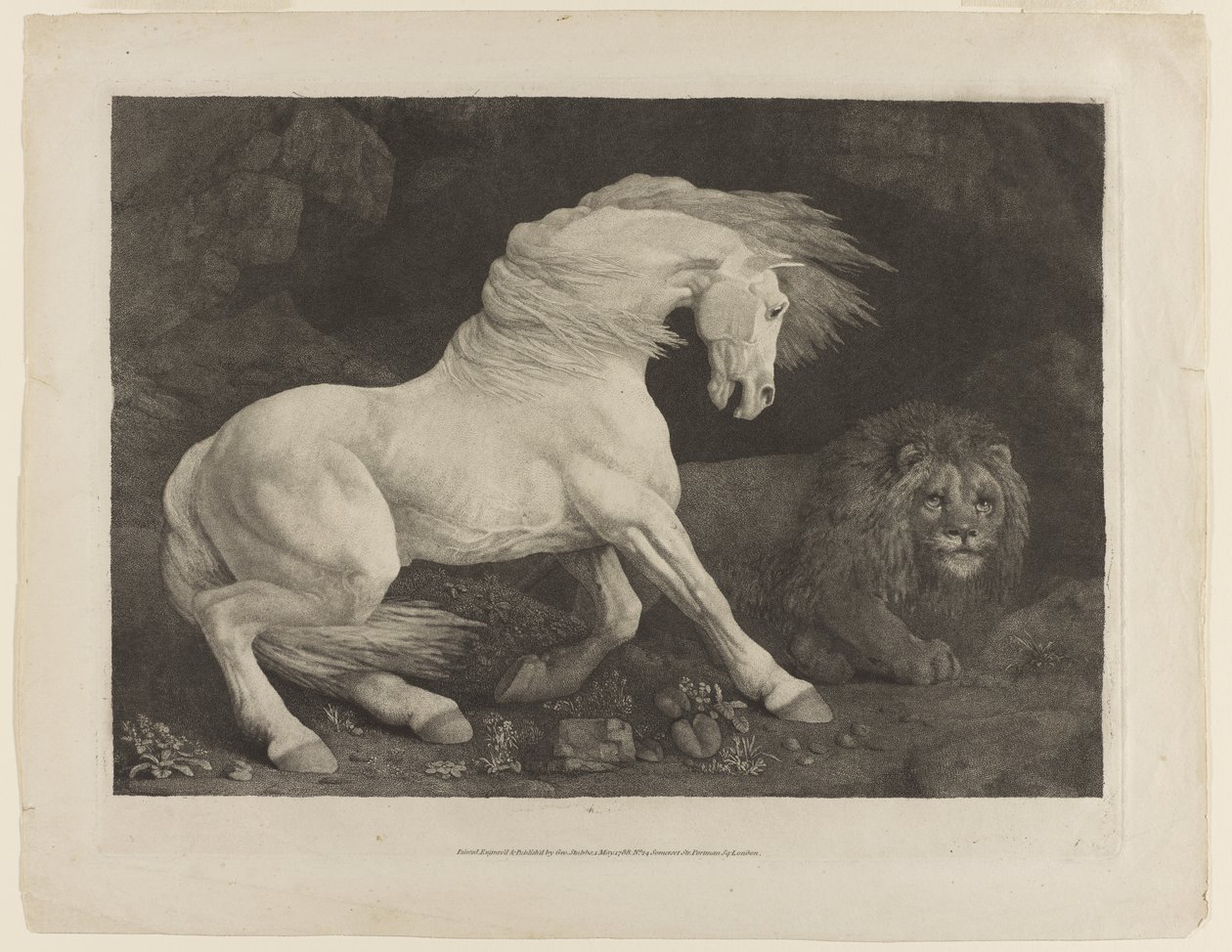 Kůň vystrašený lvem podle George Stubbse (1724-1806) od George Townley Stubbs