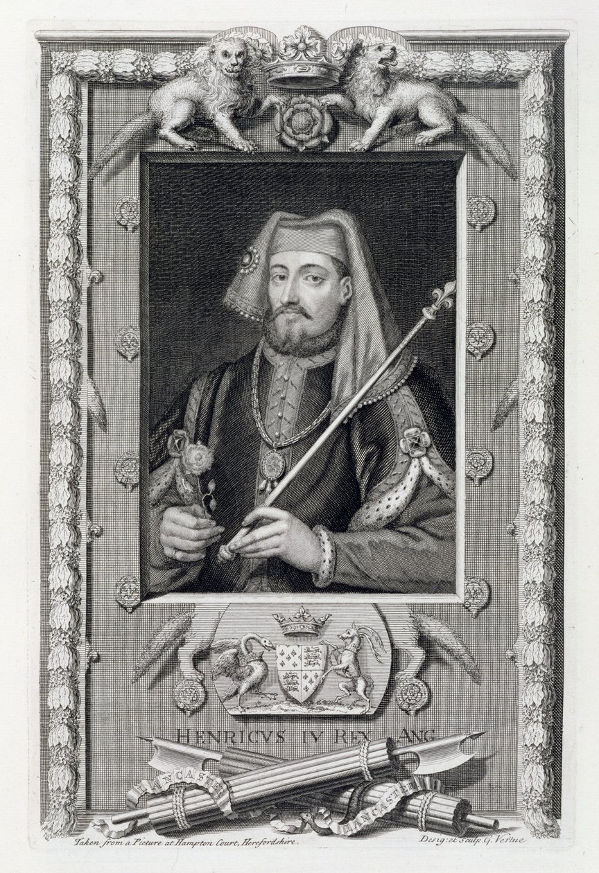 Jindřich IV. (1367-1413) anglický král z roku 1399, podle malby v Hampton Court, vyryté umělcem od George Vertue