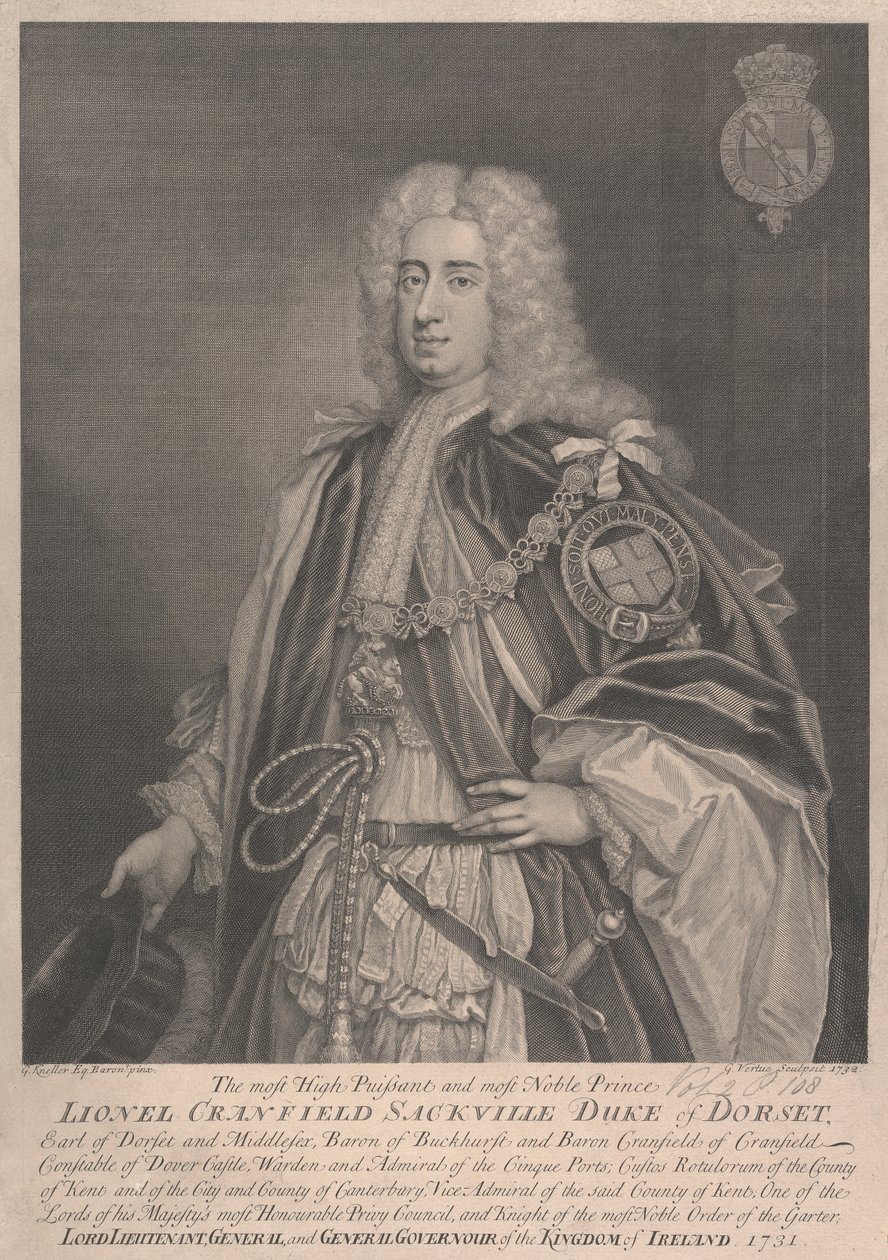 Lionel Cranfield Sackville, 1. vévoda z Dorsetu od George Vertue