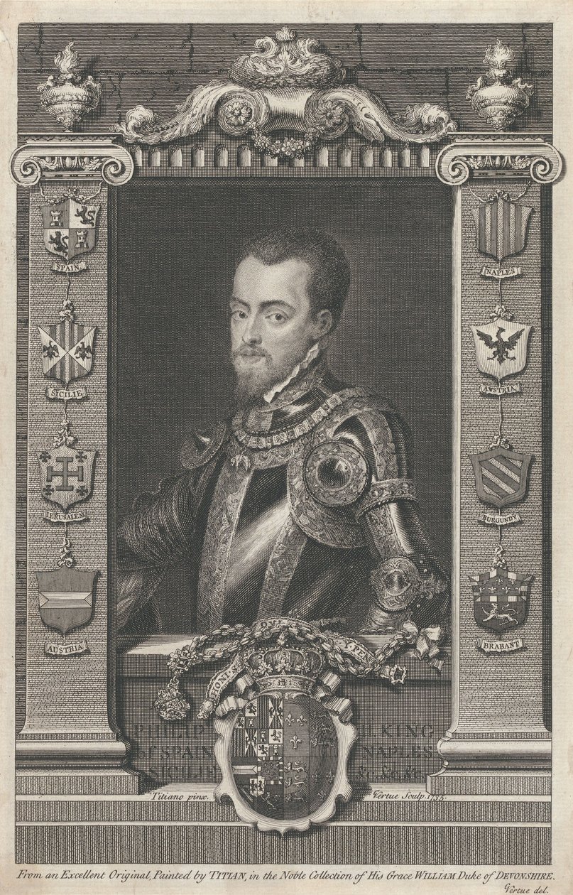 Filip II., španělský král od George Vertue