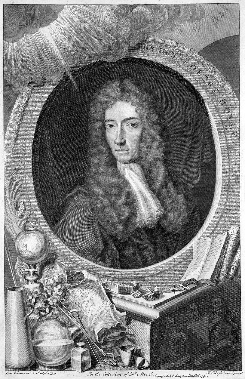 Robert Boyle, irský chemik a fyzik ze 17. století, 1739. od George Vertue