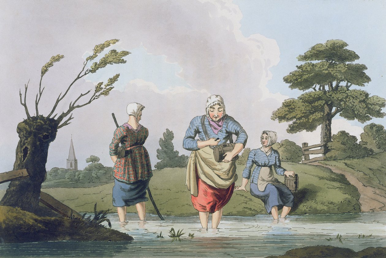 Leech Finders, z ‚Costume of Yorkshire‘ vyrytý Robertem Havellem (1769-1832) 1814 od George Walker