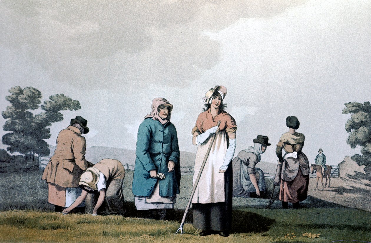 Lowkers - ženy, které plely kukuřici, 1814 od George Walker of Seacroft