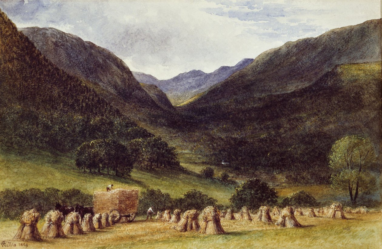 Harvest Time, Llyn Crafnant, Severní Wales, 1869 od George Augustus Wallis