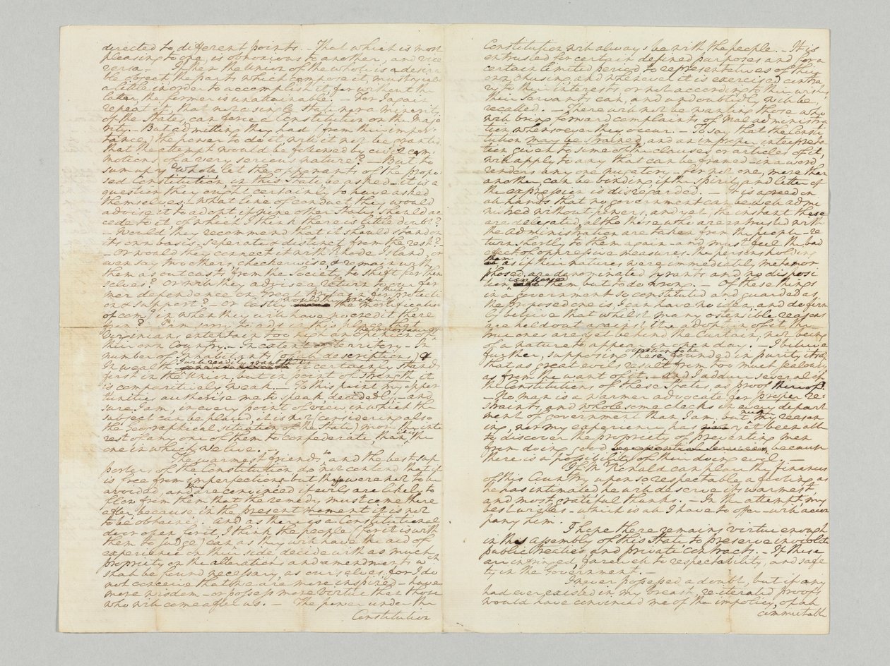 „Síla podle ústavy bude vždy s lidmi“, podepsaný dopis Bushrodovi Washingtonovi, 9. listopadu 1787 od George Washington