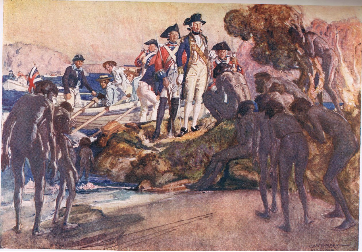 Guvernér Phillip v Sydney Cove (barevné lito) od George Washington Lambert