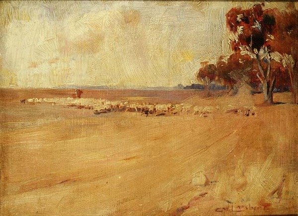 Krajina, Rounding Stock, Austrálie od George Washington Lambert