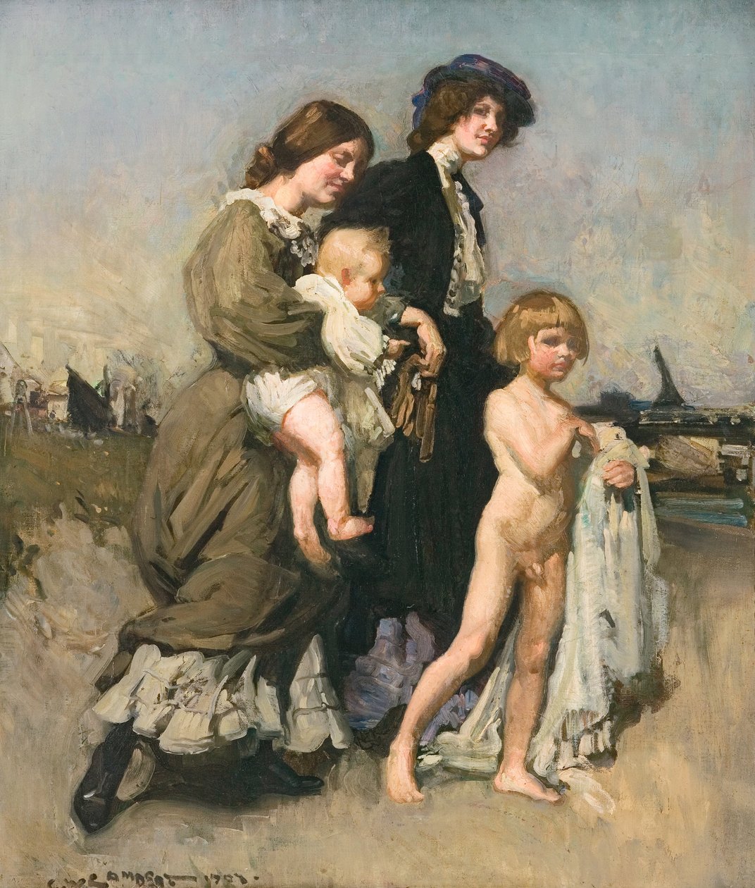 Prázdninová skupina (koupající se) od George Washington Lambert