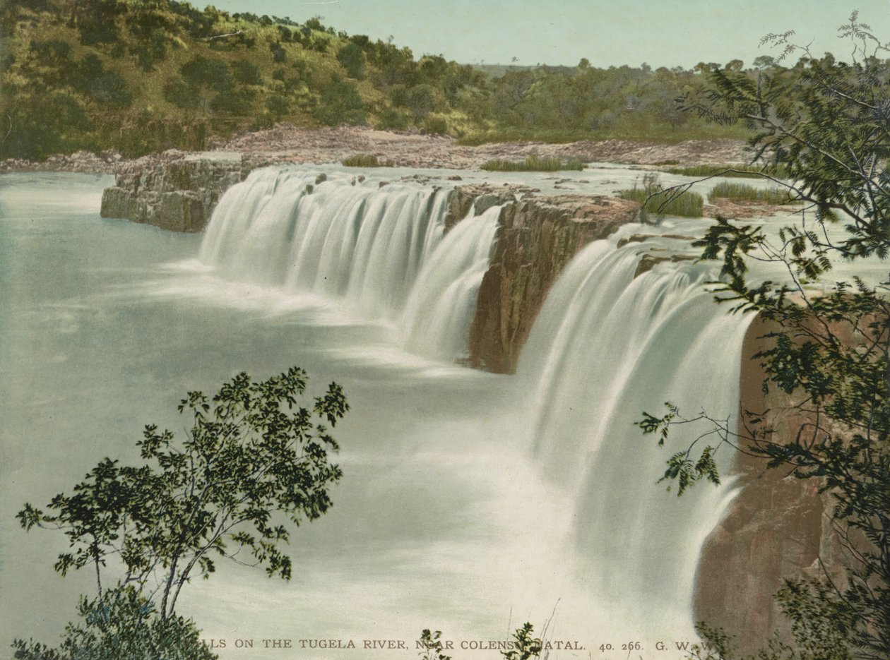 Vodopády na řece Tugela poblíž Colenso, Natal, cca 1900 (fotomechanický tisk) od George Washington Wilson