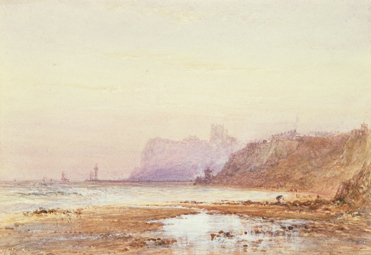 Pobřeží ve Whitby s Abbey Beyond od George Weatherill