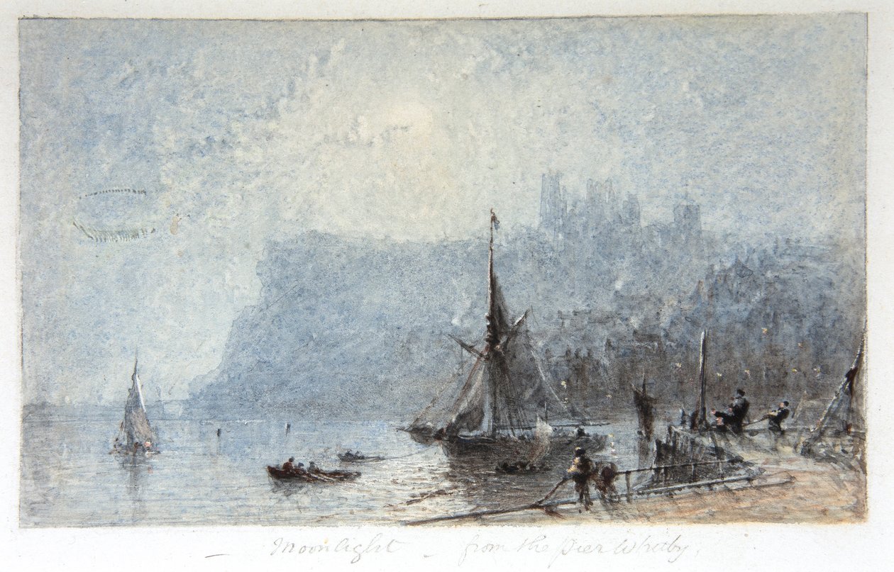 Měsíční svit - z mola Whitby od George Weatherill