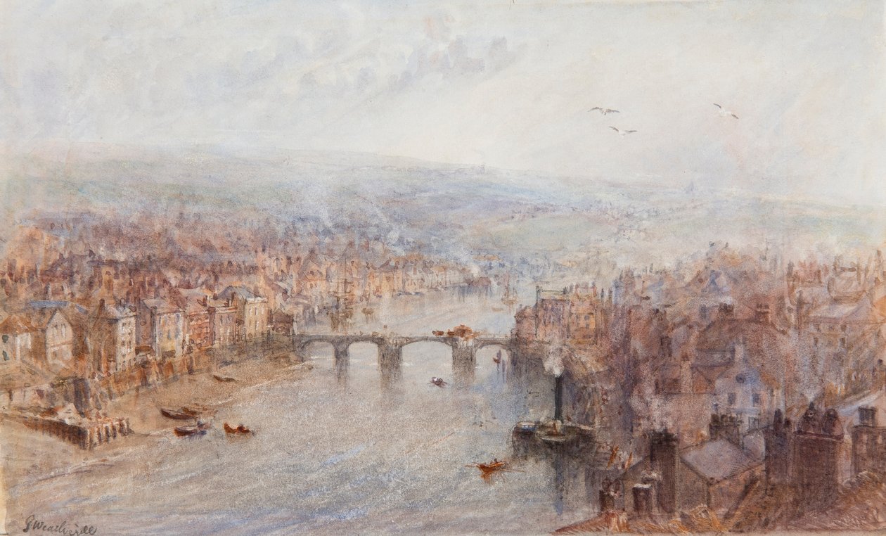 Whitby a řeka Esk, Šedý den od George Weatherill