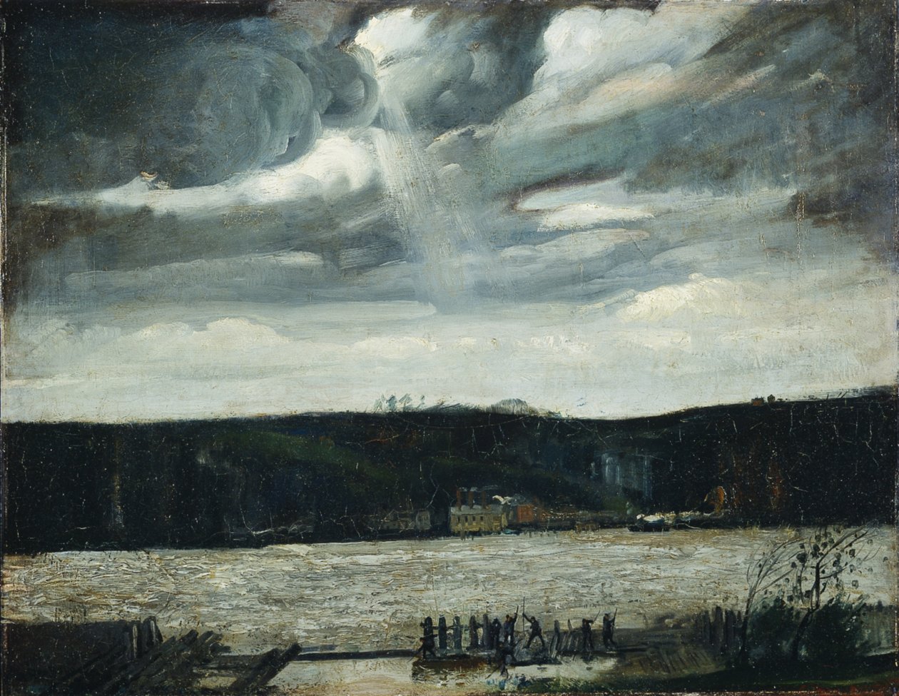 Zamračený den (řeka Hudson: blížící se bouře) od George Wesley Bellows