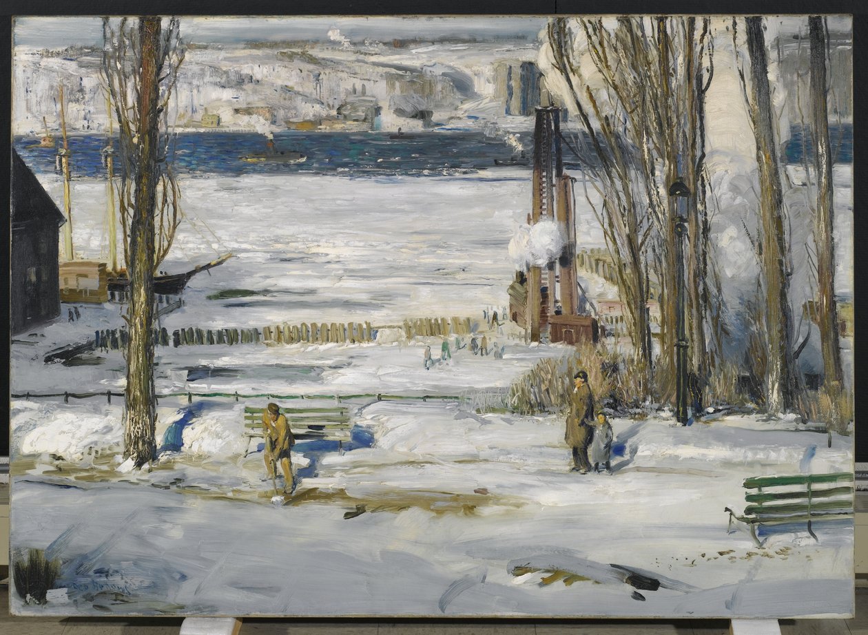 Ranní sníh - Hudson River, 1910 od George Wesley Bellows