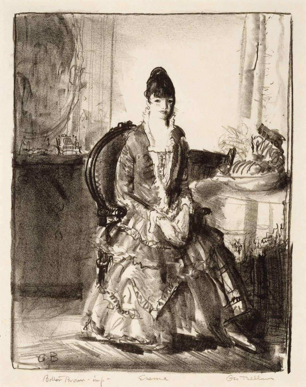 Uspořádání, Emma v pokoji od George Wesley Bellows