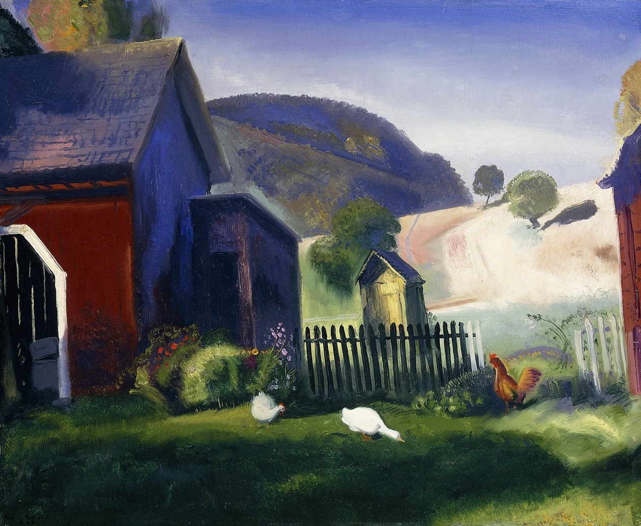Barnyard and Chickens, 1924 od George Wesley Bellows