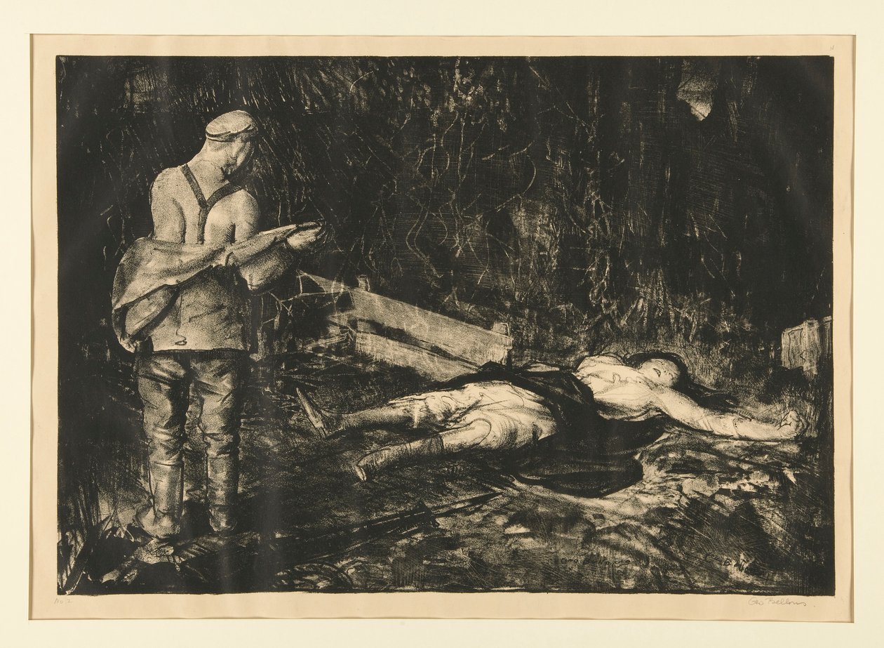 Belgický hospodářský dvůr z válečné série od George Wesley Bellows