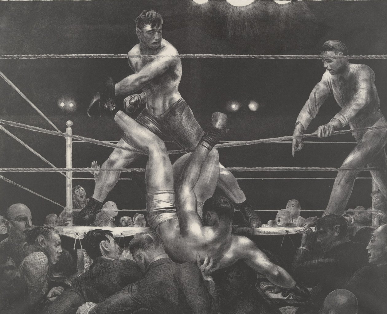 Dempsey a Firpo od George Wesley Bellows