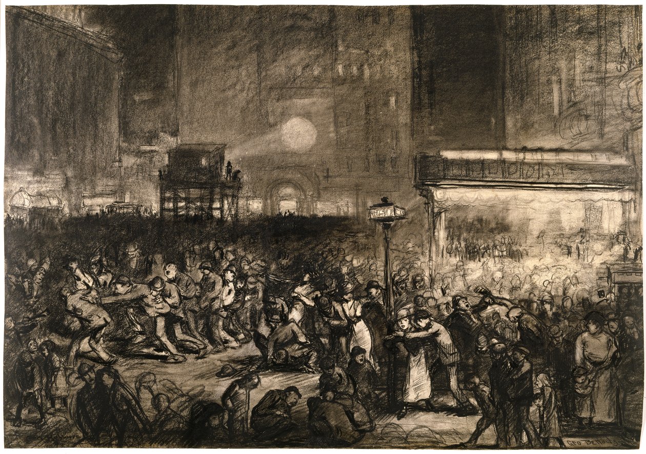 Volební noc na Times Square od George Wesley Bellows