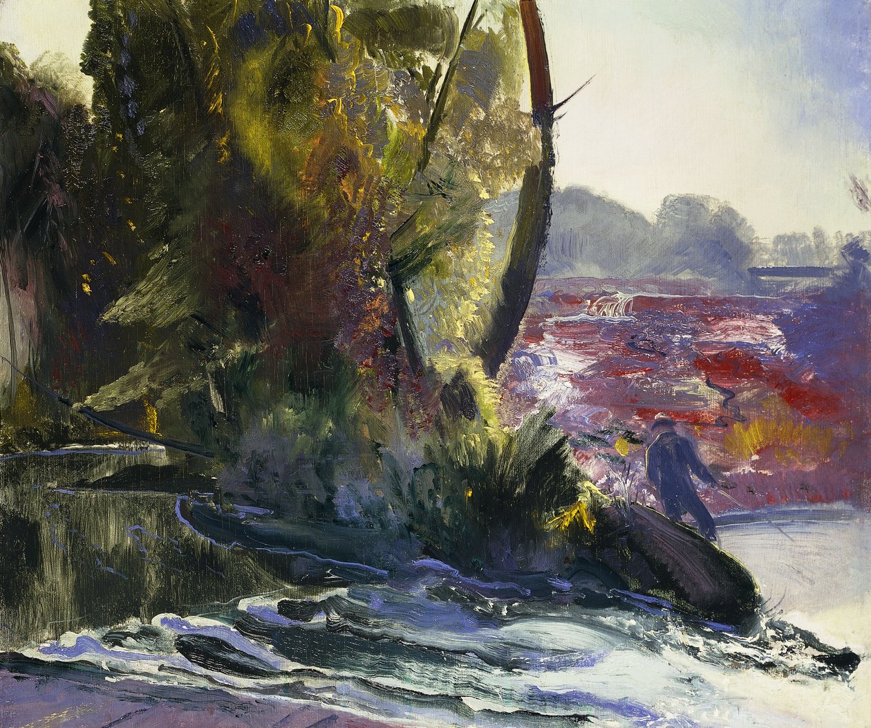 Rybář a potok, 1920 od George Wesley Bellows