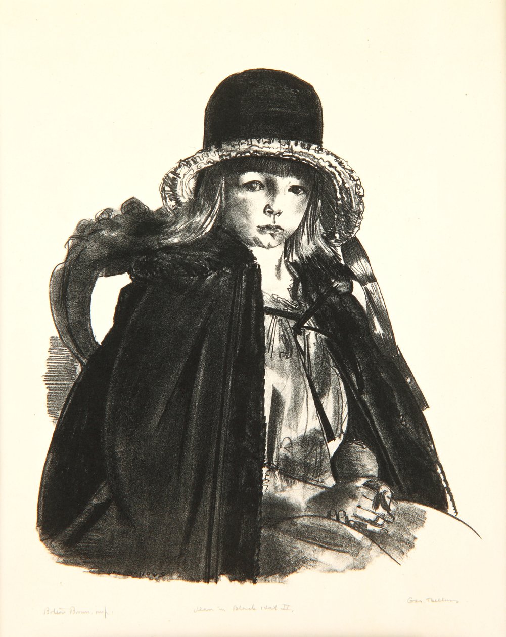 Jean v černém klobouku, 1923-24 od George Wesley Bellows