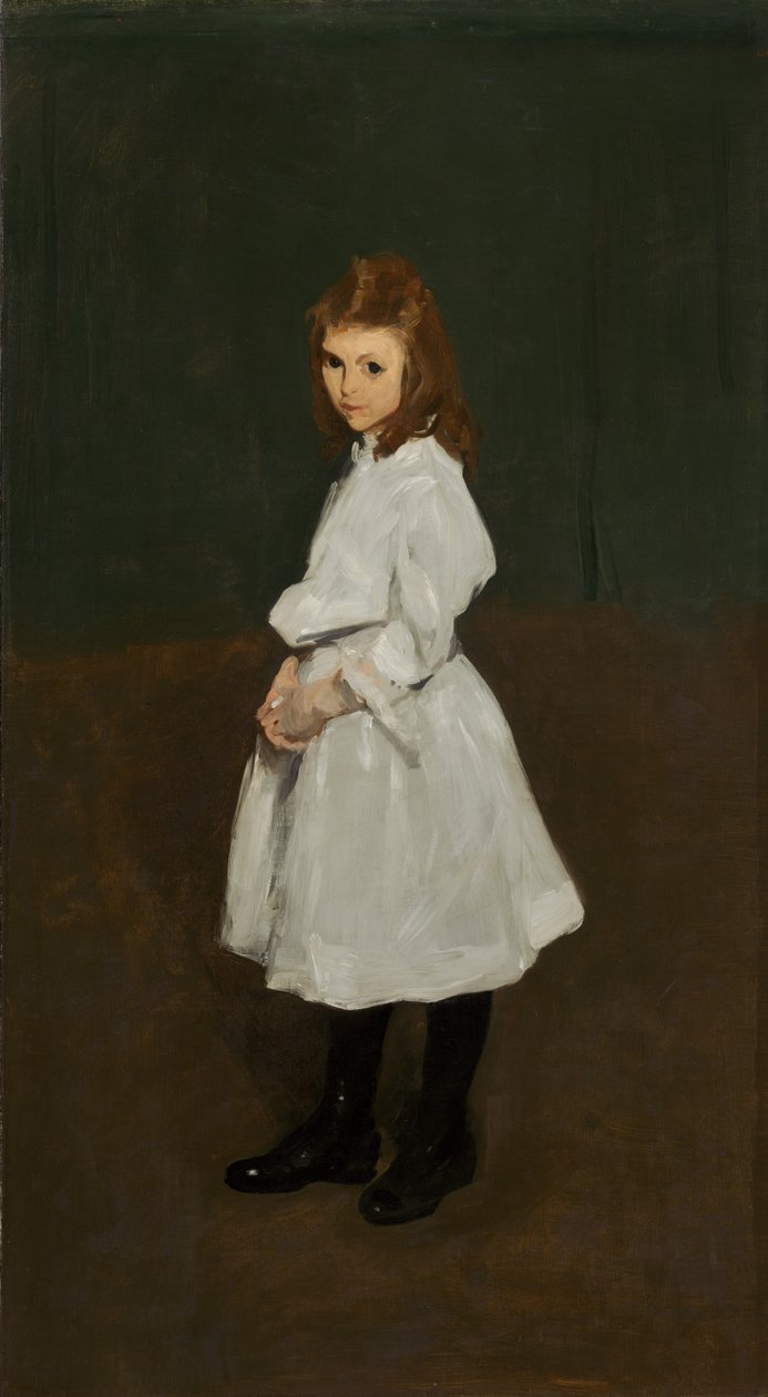 Malá holčička v bílém Queenie Burnett, 1907. od George Wesley Bellows