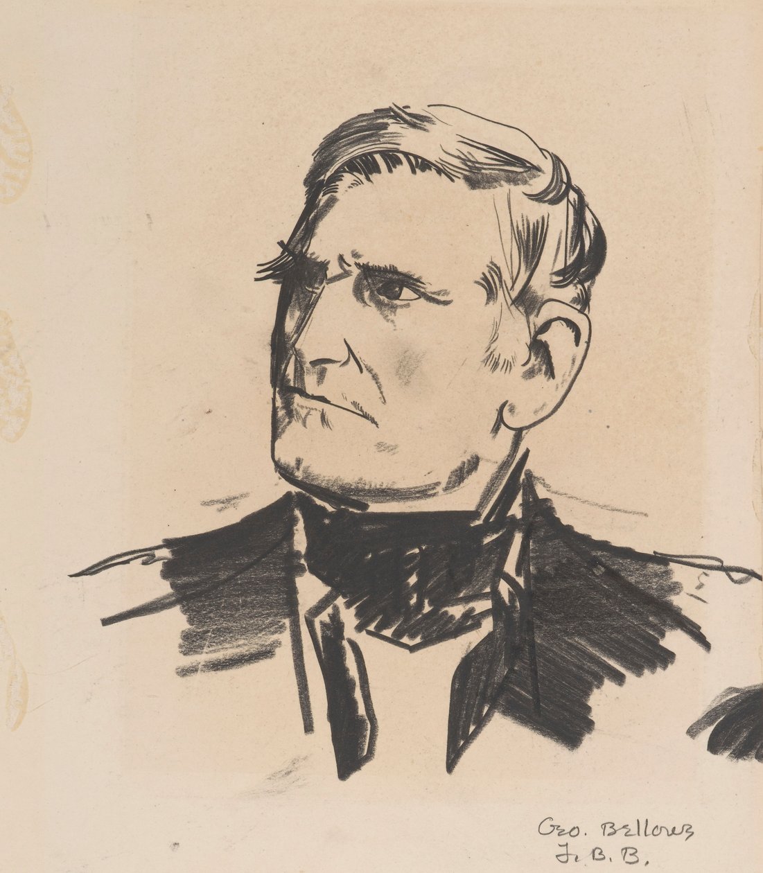 Portrét muže, cca 1922 (litho pastelka na papíře) od George Wesley Bellows