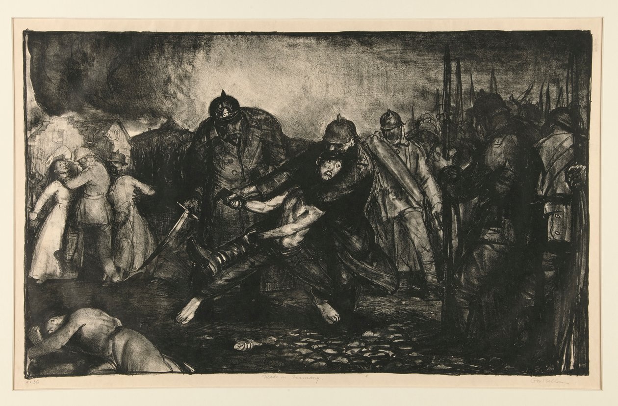 The Enemy Arrive neboli Němci přicházejí z válečné série od George Wesley Bellows